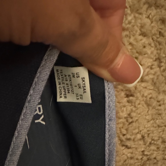 Sperry girls Navy Loafers with Pink Accents - Picture 7 of 7